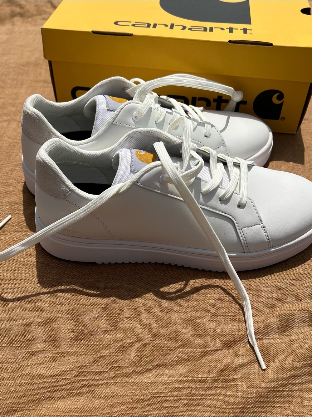 NWOT Carhartt White Detroit Leather Sneakers Streetwear Utility Size 10 - Picture 9 of 10